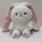 25cm 10&quot;ピンク&amp;ホワイト イースター プルーシュ トイウイ ウサギ ウサギ ストロベリーで詰められた動物